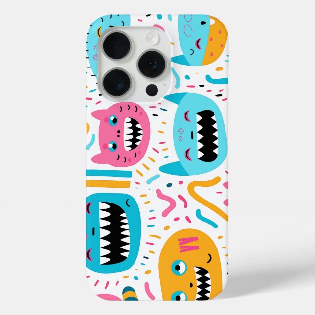 Coques Case-Mate iPhone Joyeux visage de chat et de monstre (Verso)