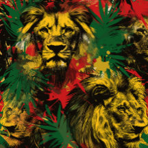 Jungle Abstraite Rasta Lion One Love Reggae Jamaïq