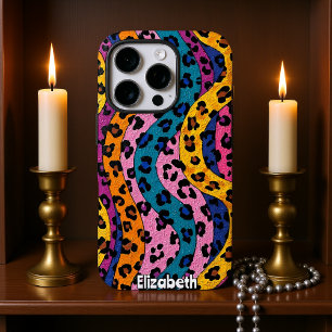Coques iPhone 16 Pro Jungle texturée : Empreinte de léopard tourbillonn