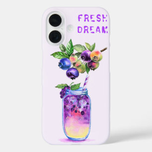 Coques iPhone 16 Jus de bleuets Cool Boire des fruits