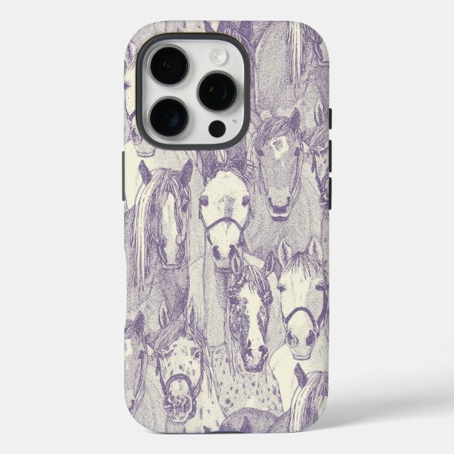 Coques Case-Mate iPhone juste chevaux perle violette (Verso)