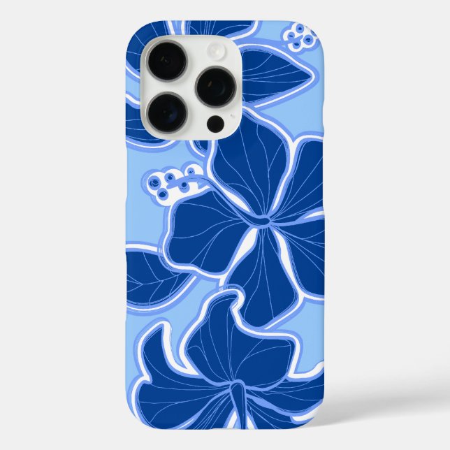 Coques Case-Mate iPhone Kailua Hibiscus Hawaiian Ingénié Floral Blue (Verso)