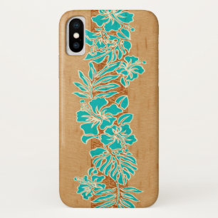 Etui iPhone Case-Mate Kalaheo Hawaïen Hibiscus Tapa Faux Wood
