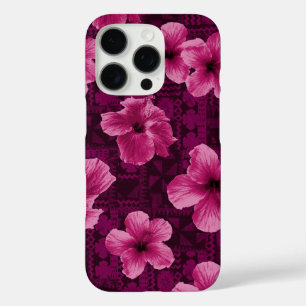 Coques iPhone 16 Pro Kalalau Tapa Hibiscus rose hawaïen tropical