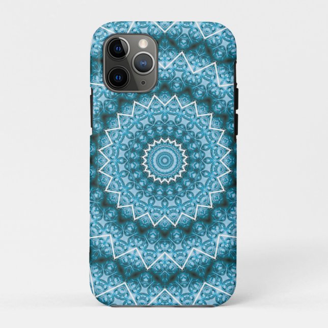 Coques Case-Mate iPhone Kaleidoscope bleu clair / Mandala (Dos)