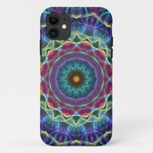Coque iPhone 11 Kaléidoscope centripète de fleur