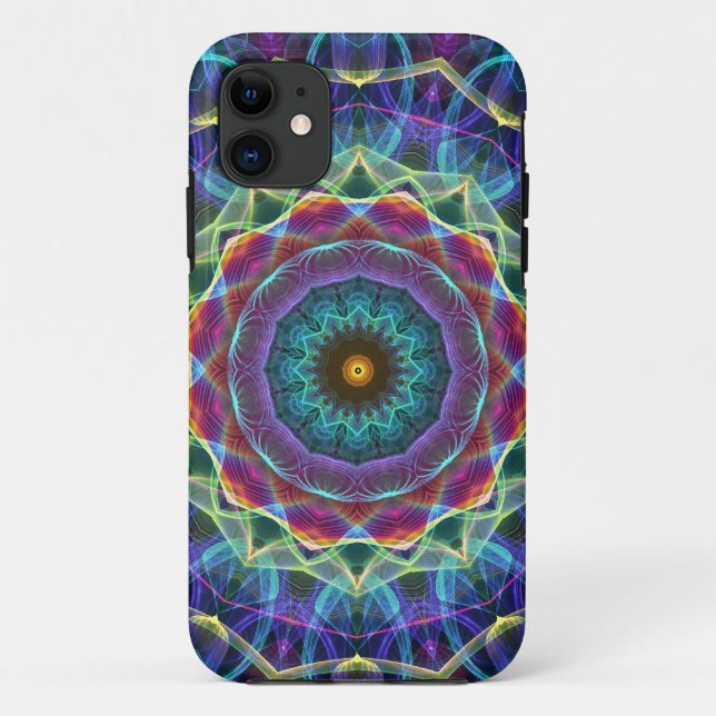 Coques Case-Mate iPhone Kaléidoscope centripète de fleur (Dos)