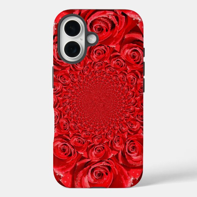 Coques Case-Mate iPhone Kaléidoscope de roses rouges | Bonne Saint-Valenti (Verso)