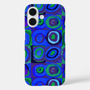 Coques iPhone 16 Kandinsky Farbstudie Quadrate Carrés bleus