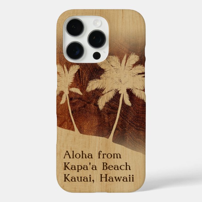 Coques Case-Mate iPhone Kapaa Sunset Hawaii Faux Koa Wood (Verso)
