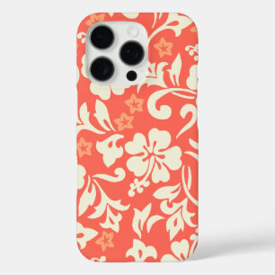Coques iPhone 16 Pro Kapalua Pareau Hawaïen Hibiscus Corail