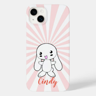 Coque Pour iPhone 14 Plus Kawaii Bunny's Hug Custom (Rose)