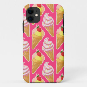 Case-Mate iPhone Case Kawaii pink pattern with strawberry ice cream 