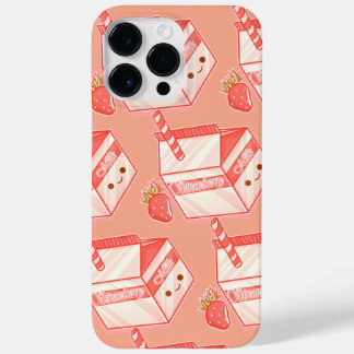 Coque Pour Pour iPhone 14 Pro Max Kawaii Strawberry Milk Carton - Cute Aesthetic Art