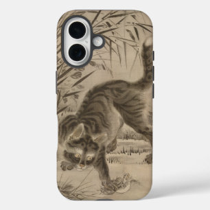 Coques iPhone 16 Kawanabe Kyosai Chat attraper une grenouille Art j