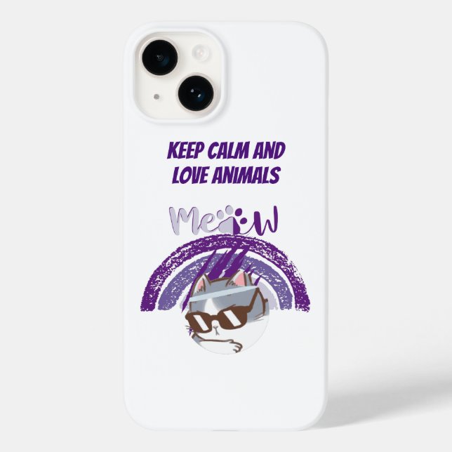 Coques Case-Mate iPhone keep calm and love animals phrase (Verso)