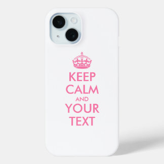 Coque Pour iPhone 15 KEEP CALM personnalisé et votre texte