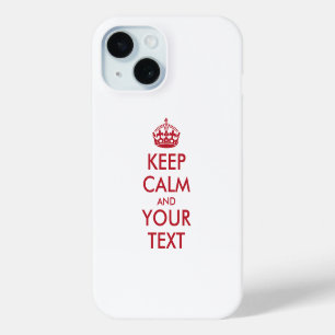 Coque Pour iPhone 15 KEEP CALM personnalisé et votre texte