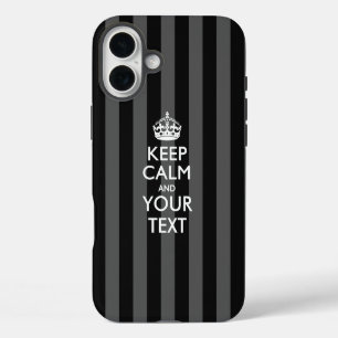 Coques iPhone 16 Plus KEEP CALM personnalisé et votre texte