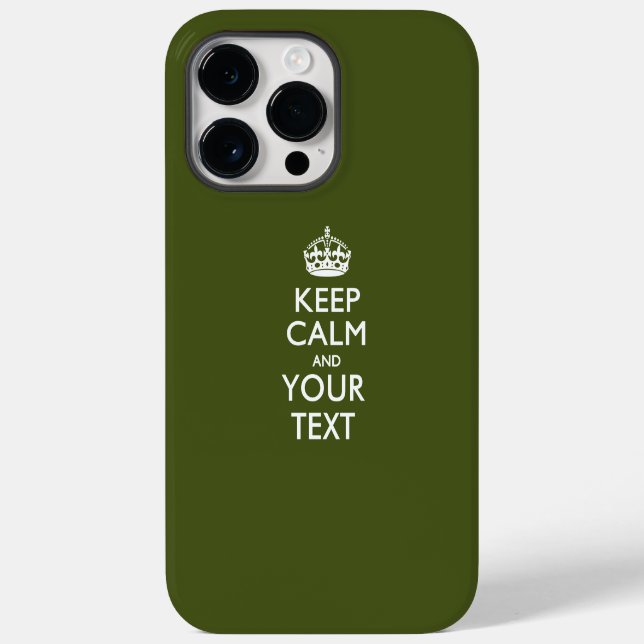 Coques Case-Mate iPhone KEEP CALM personnalisé et votre texte (Verso)