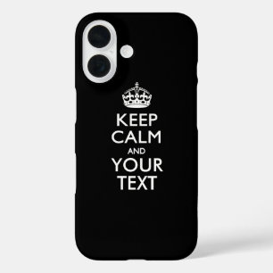 Coques iPhone 16 KEEP CALM personnalisé et votre texte