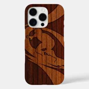 Coques iPhone 16 Pro Kewalos Hawaii Surfer Faux Wood Koa