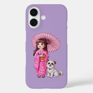 Coques iPhone 16 Kimono Cutie & Puppy Love