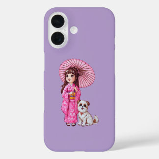 Coques iPhone 16 Kimono Cutie & Puppy Love