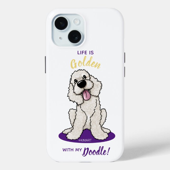 Coques Case-Mate iPhone KiniArt Life is Golden DOODLE (Verso)