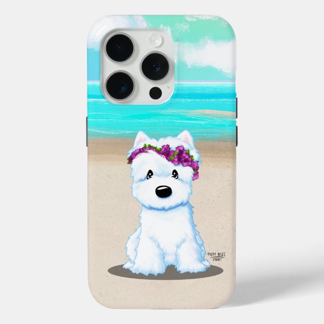 Coques Case-Mate iPhone KiniArt ™️ Westie Beach Blossom (Verso)