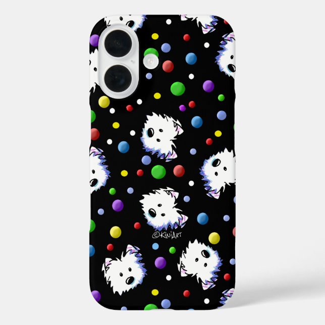 Coques Case-Mate iPhone KiniArt Westie Polka Dot (Verso)
