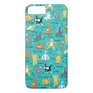 Case-Mate iPhone Case Kitty Chat Yoga Poses Turquoise Turquoise bleu jau