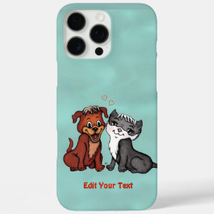 Coques iPhone 16 Pro Max Kitty et Puppy, Modifier votre texte