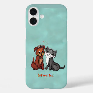 Coques iPhone 16 Plus Kitty et Puppy, Modifier votre texte