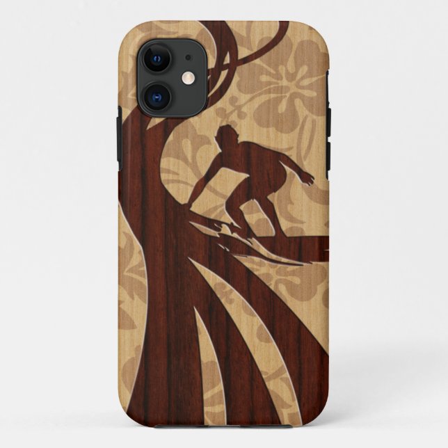 Coques Case-Mate iPhone Koa Wood Surfer Surfboard iPhone 5 Coques (Dos)