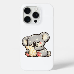 Coque iPhone 15 Pro Koala Mignon Endormi avec Oreiller