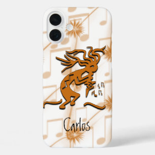 Coques iPhone 16 Plus Kokopelli Merrymaker Musicien Avec Notes Musicales