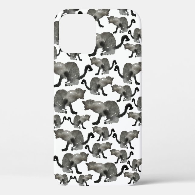 Coques Case-Mate iPhone Kool noir aquarelle chaton (Verso)