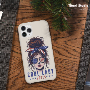 Coque Pour iPhone 15 La cool Lady Vote Vintage Messy Hair Lady Election