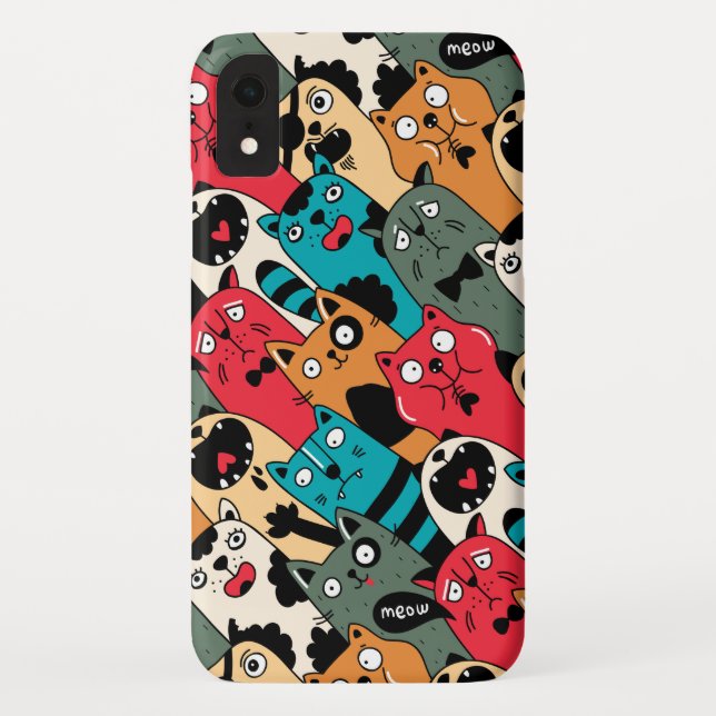 Coques Case-Mate iPhone La Crowd of cats (Dos)