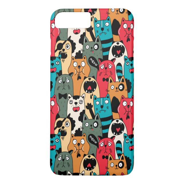 Coques Case-Mate iPhone La Crowd of cats (Dos)