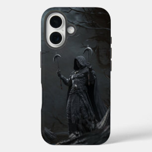 Coques iPhone 16 La Faucheuse des ombres - Twin Blade Warrior