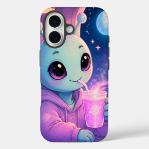 Coques iPhone 16 La fille extraterrestre verte est là pour protéger