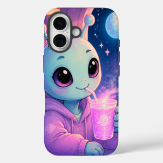 Coques iPhone 16 La fille extraterrestre verte est là pour protéger