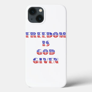 Case-Mate iPhone Case La liberté est Dieu donné, blanc rouge et bleu