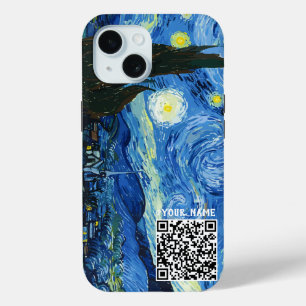 Coque Pour iPhone 15 La nuit Bitcoïny - Code Qr modifiable