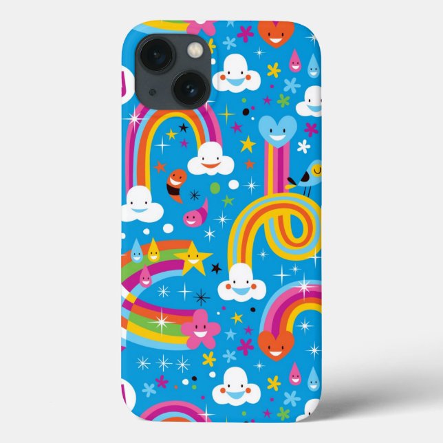 Coques Case-Mate iPhone la pluie d'arcs-en-ciel de nuages laisse tomber le (Verso)