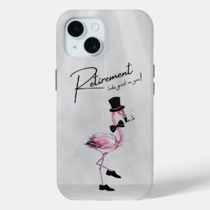 Coque Pour iPhone 15 La retraite te va bien ! Flamant rose rose Dapper