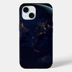 Coque Pour iPhone 15 La Terre s'illumine la nuit en Asie et en Australi