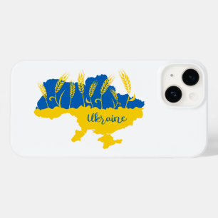 Coque Pour iPhone 14 La typographie ukrainienne et l'oreille au blé sur